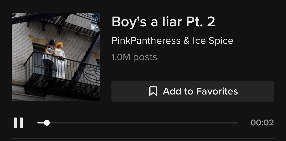 Cantidad de videos que utilizan Boy's a liar Pt. 2 en TikTok Foto: Screenshot TikTok