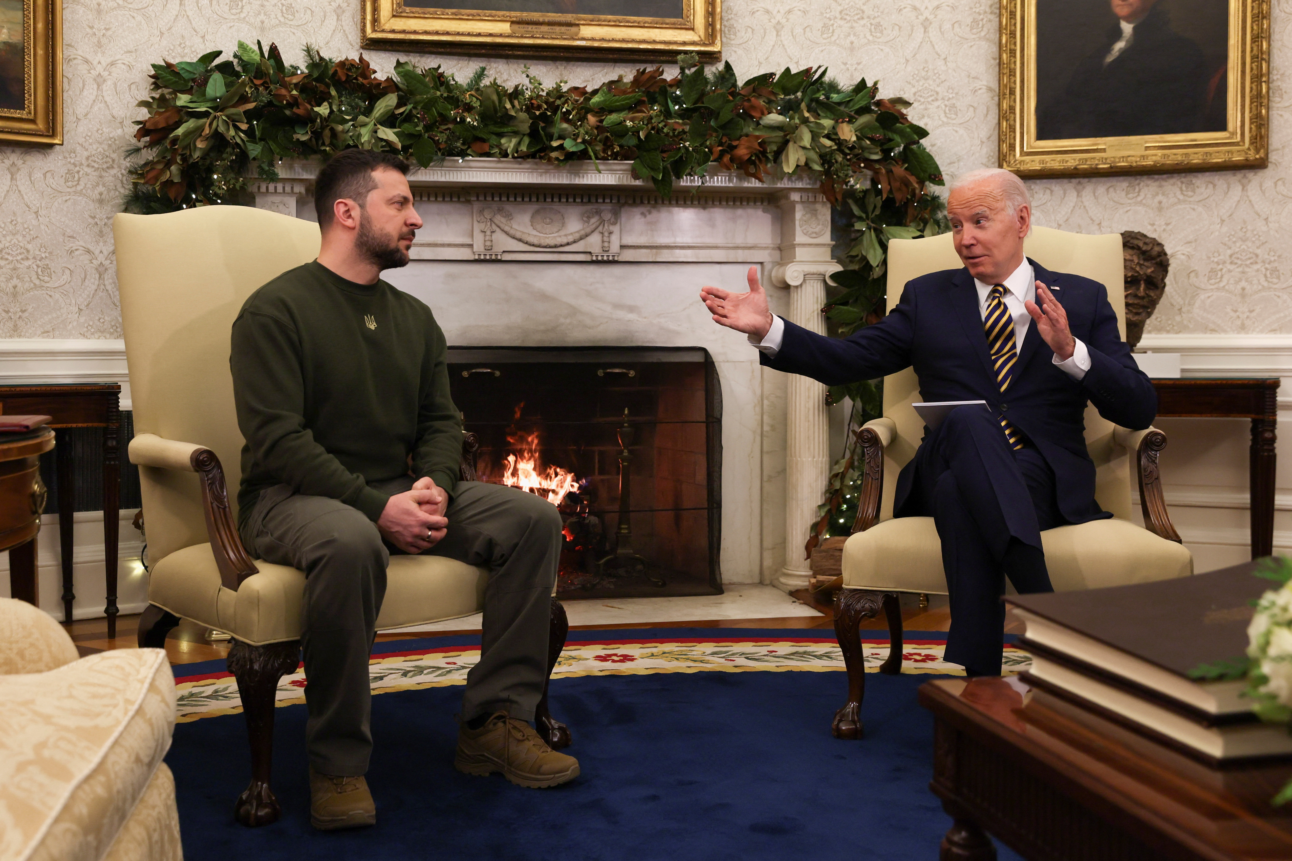 Volodimir Zelensky y Joe Biden, reunidos en diciembre en Washington (Reuters)