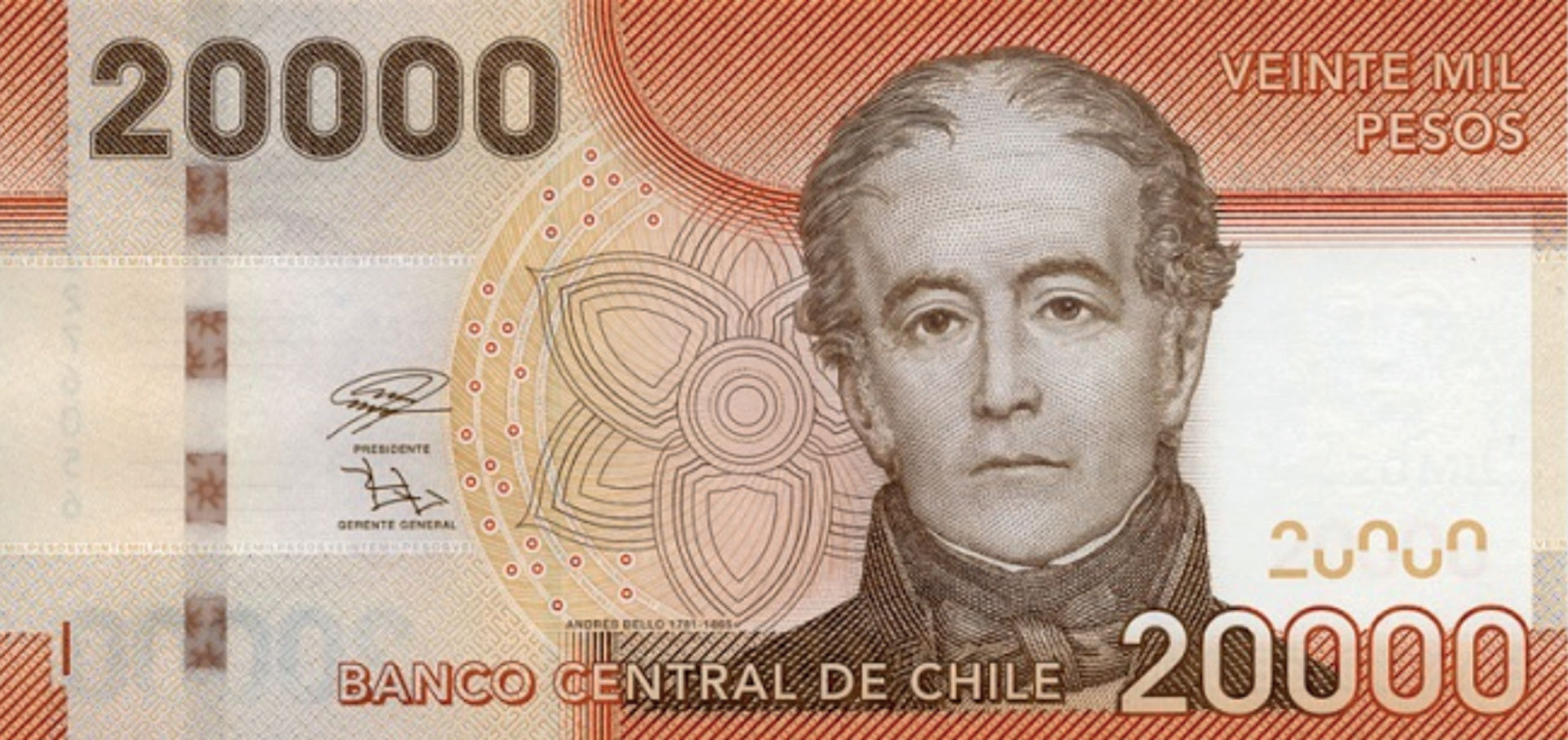 CHILE Peso Chileno: $20.000 = USD 22.62 USD1 = $885.50