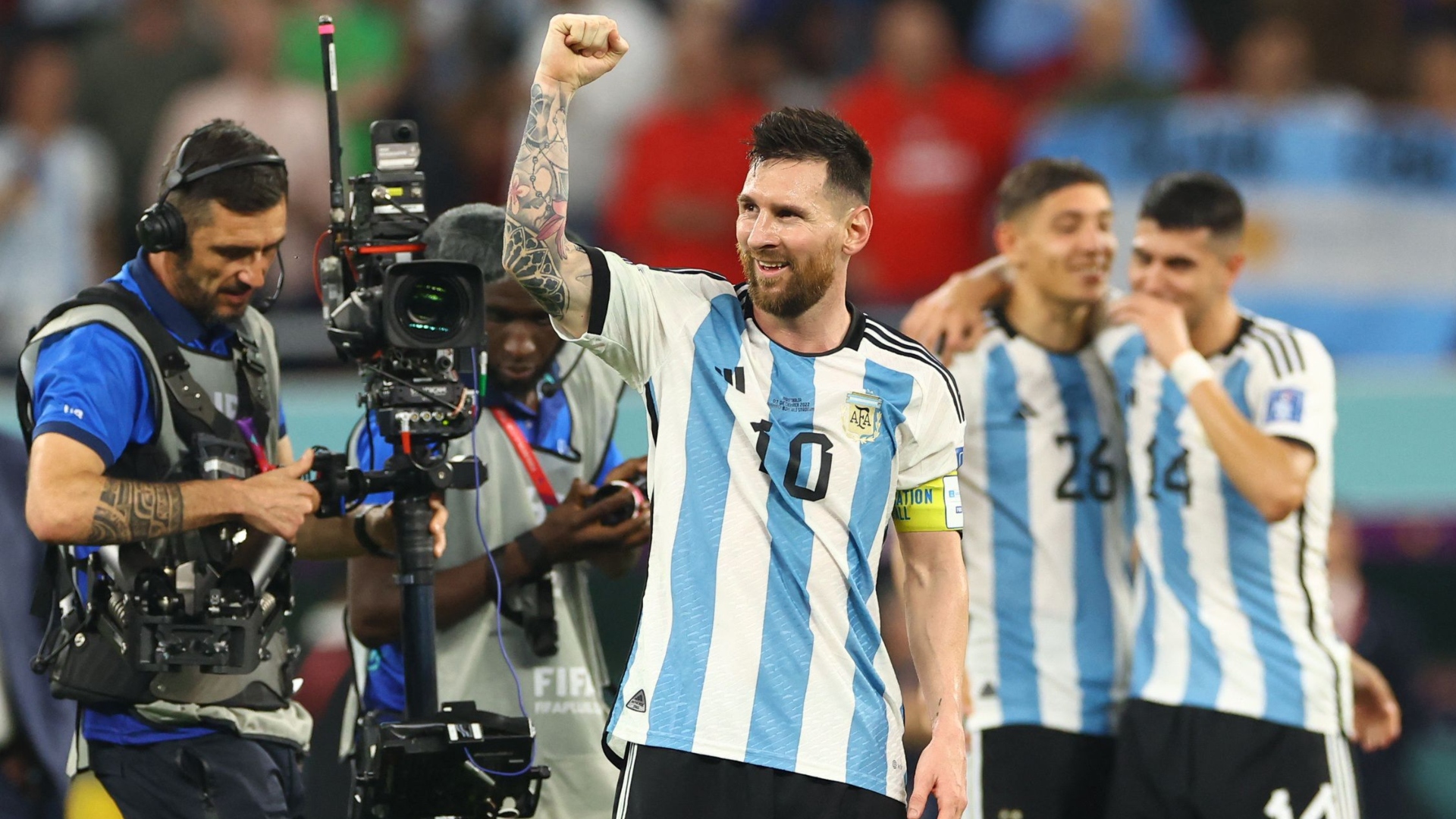 Lionel Messi festeja el triunfo de la Selección (Reuters)