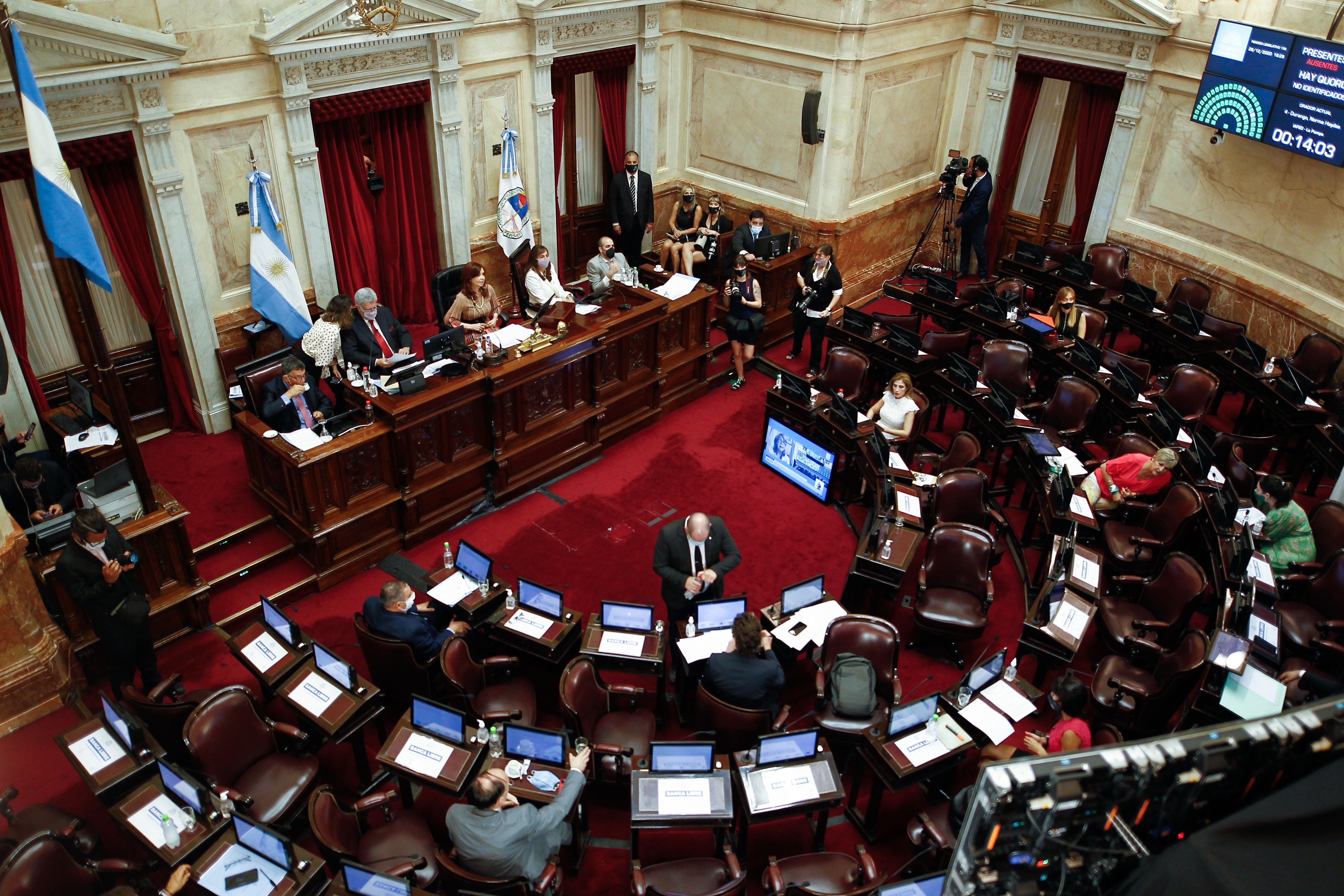 El Senado de la Nación, presidido por la vicepresidenta Cristina Kirchner
