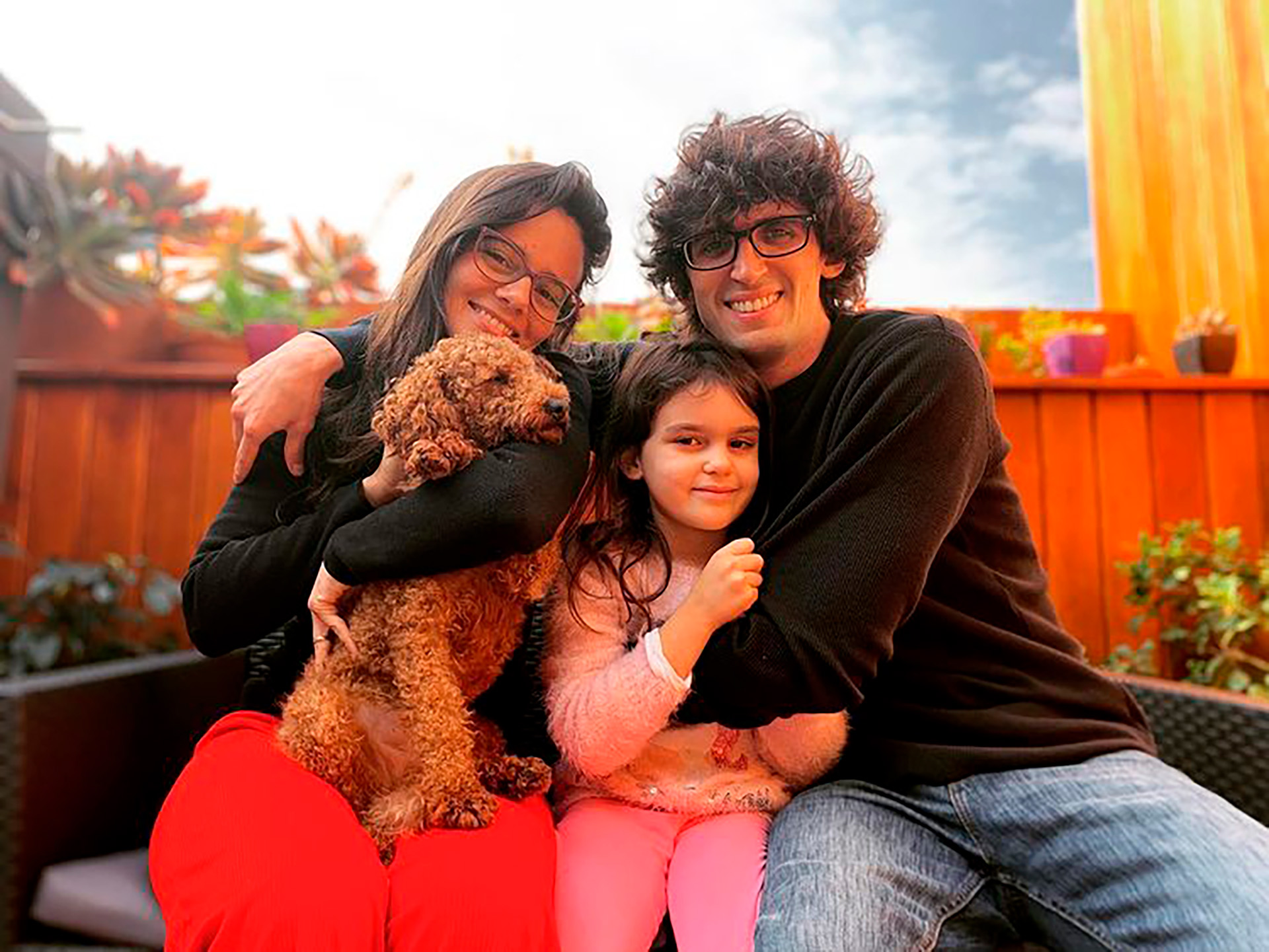 Damien With His Wife Magali And Their Daughter Delfina (Instagram)