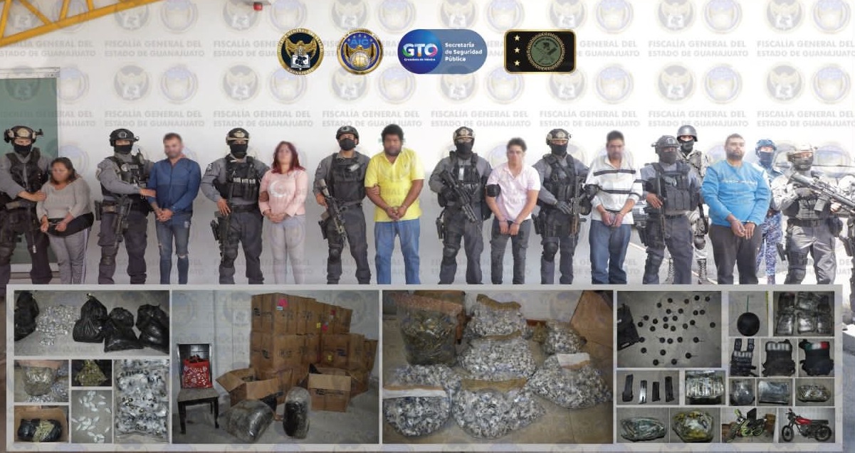 Desarticularon célula criminal de Jalisco que llevaba más de 160 mil dosis de droga en Guanajuato
