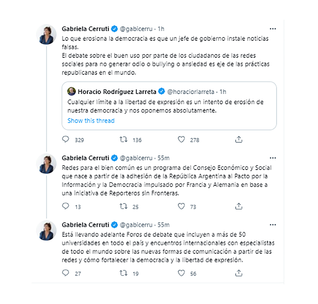 La respuesta de Cerrutti a Rodrguez Larreta en las redes sociales
