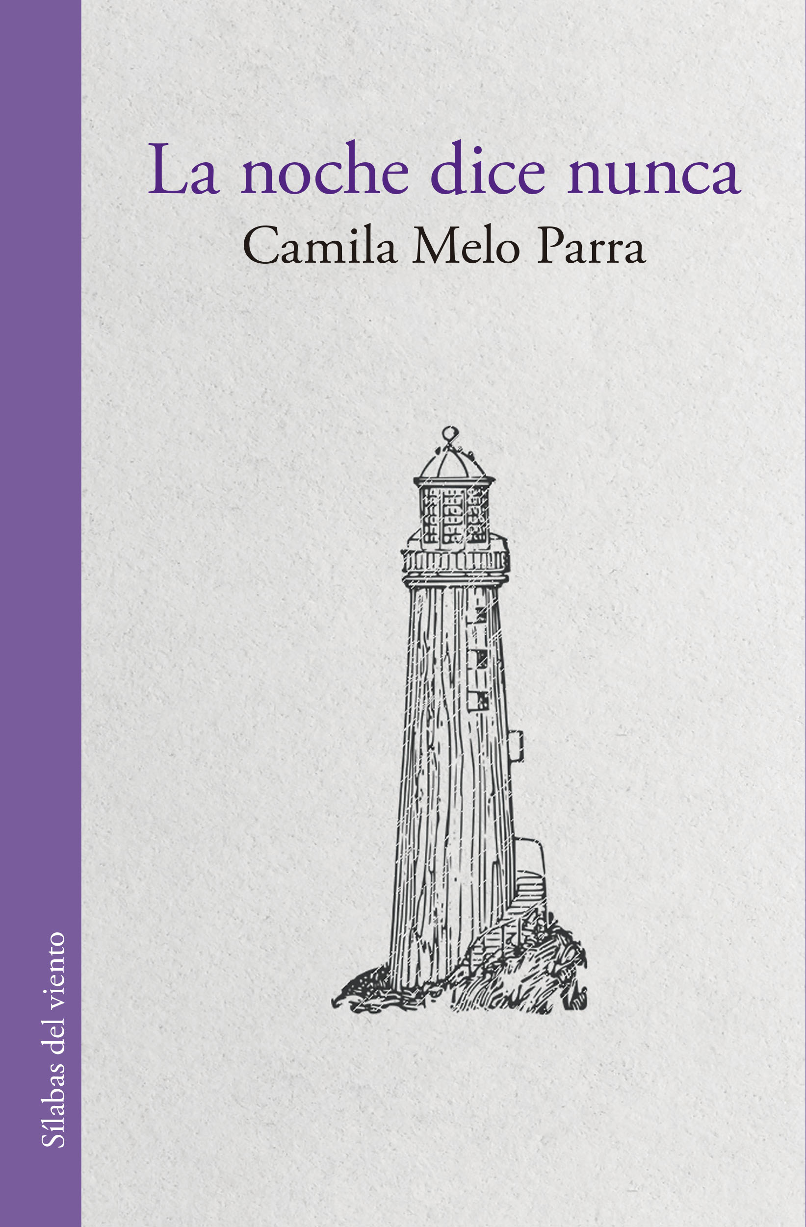 Portada del libro "La noche dice nunca", de Camila Melo. (Sílaba Editores).
