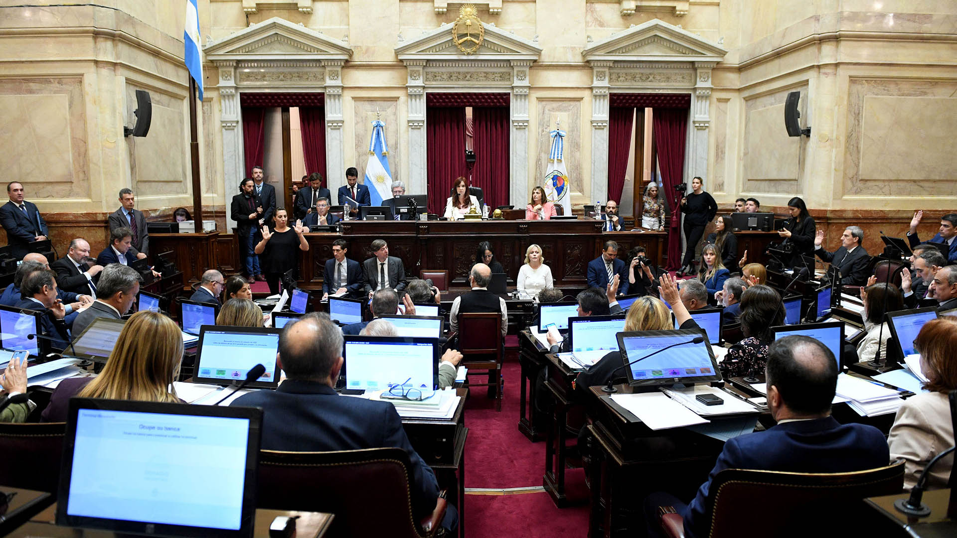 Sesión Ordinaria en el Senado de la Nación, el 13 de abril del 2023 en Buenos Aires, Argentina.