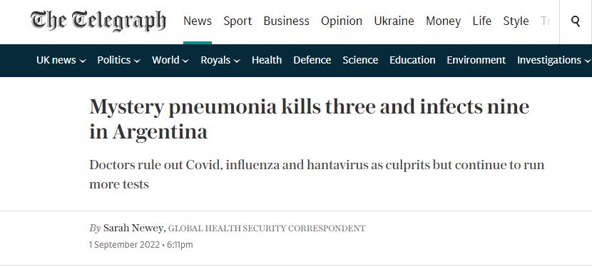 El diario inglés The Telegraph destacó que el brote tucumano "muestra nuestra vulnerabilidad colectiva a los patógenos peligrosos" 