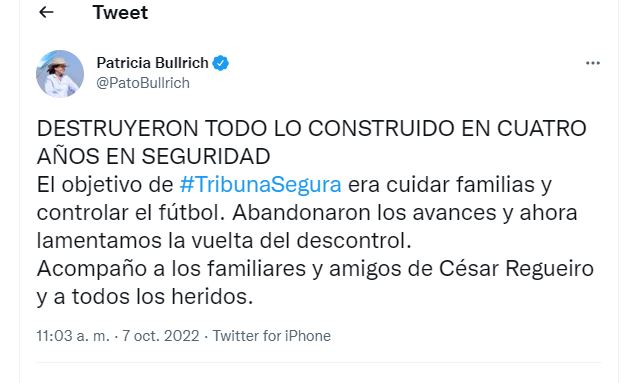 El tuit de Patricia Bullrich