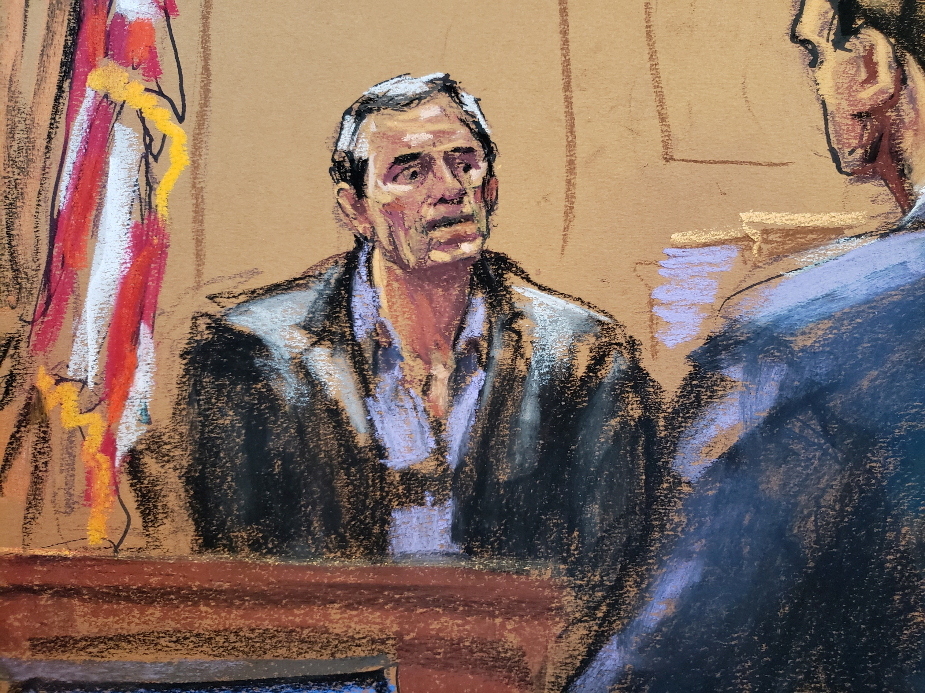 Andrew Holtzman es interrogado por el abogado del actor Anthony Rapp (REUTERS/Jane Rosenberg)