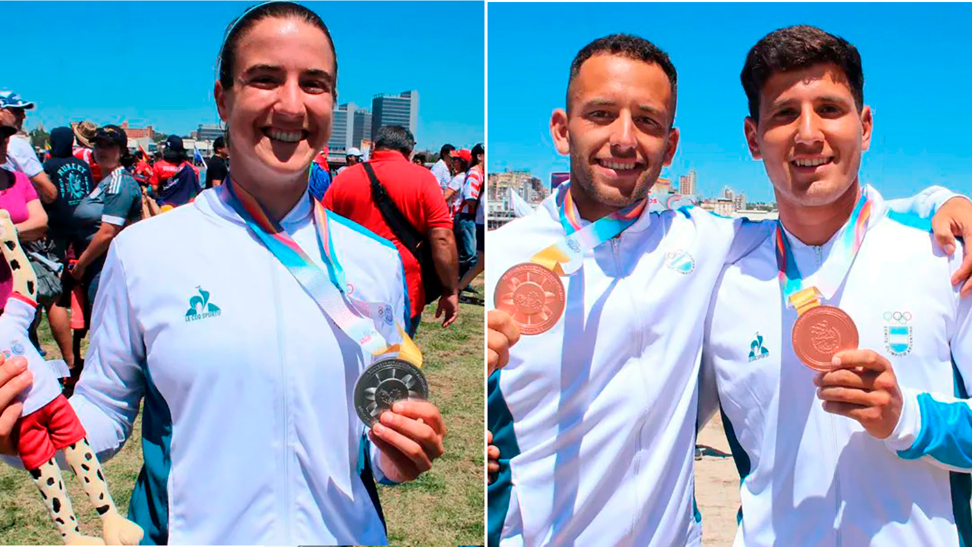 Silver: Sonia Baluzzo in the short pair of oars;  and Axel Haack and Agustín Scenna, in a double pair of short oars (@DeportesAR)