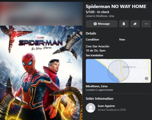 Spider-Man: No Way Home: revendedores multiplican a más del 100% el precio  de las entradas de Cineplanet y Cinemark - Infobae