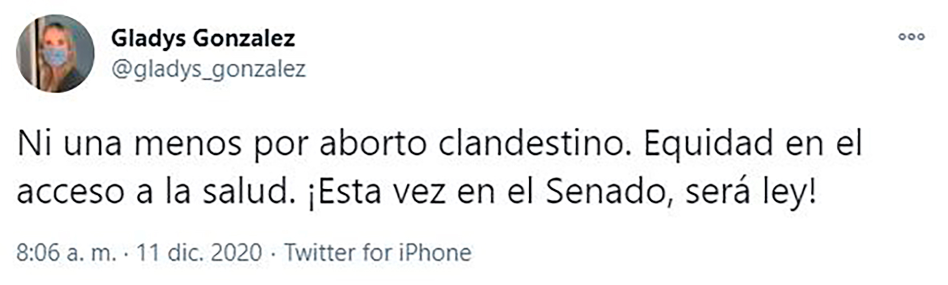 El impactante testimonio de Gladys González fue el más visto en Senado TV por su historia personal sobre la perdida de un embarazo y l interpelación a la Iglesia.
