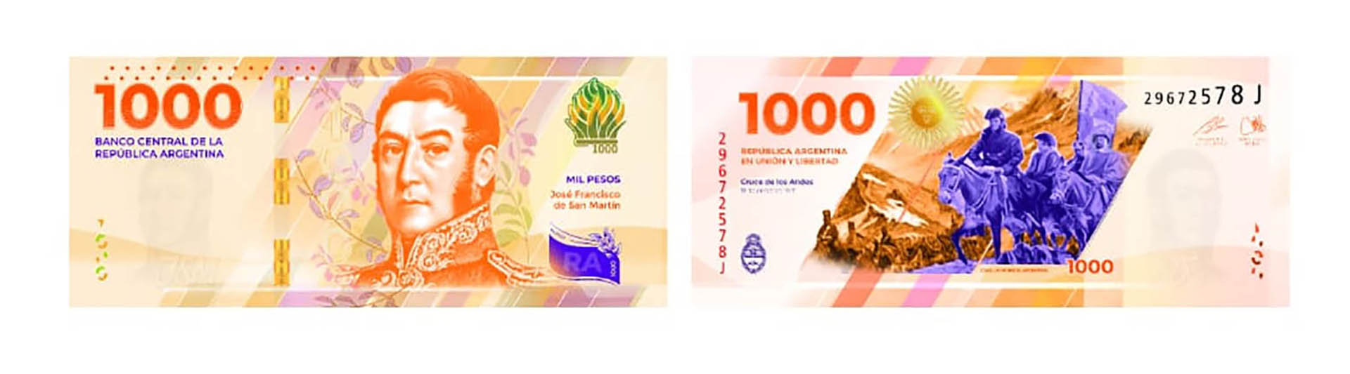 $  1.000: José de San Martín