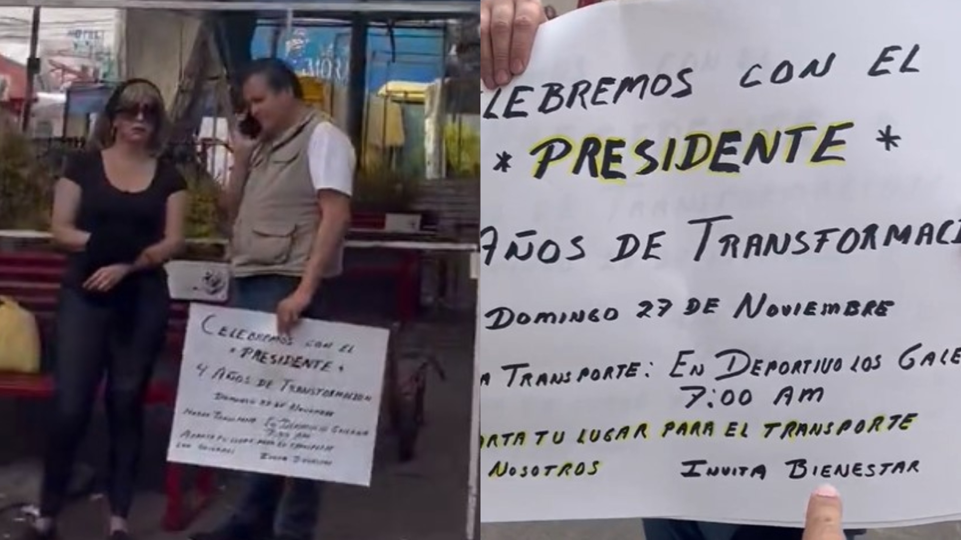 Los servidores públicos se negaron a identificarse y dar información sobre el uso de transporte que se haría para llevar gente a la marcha (especial)