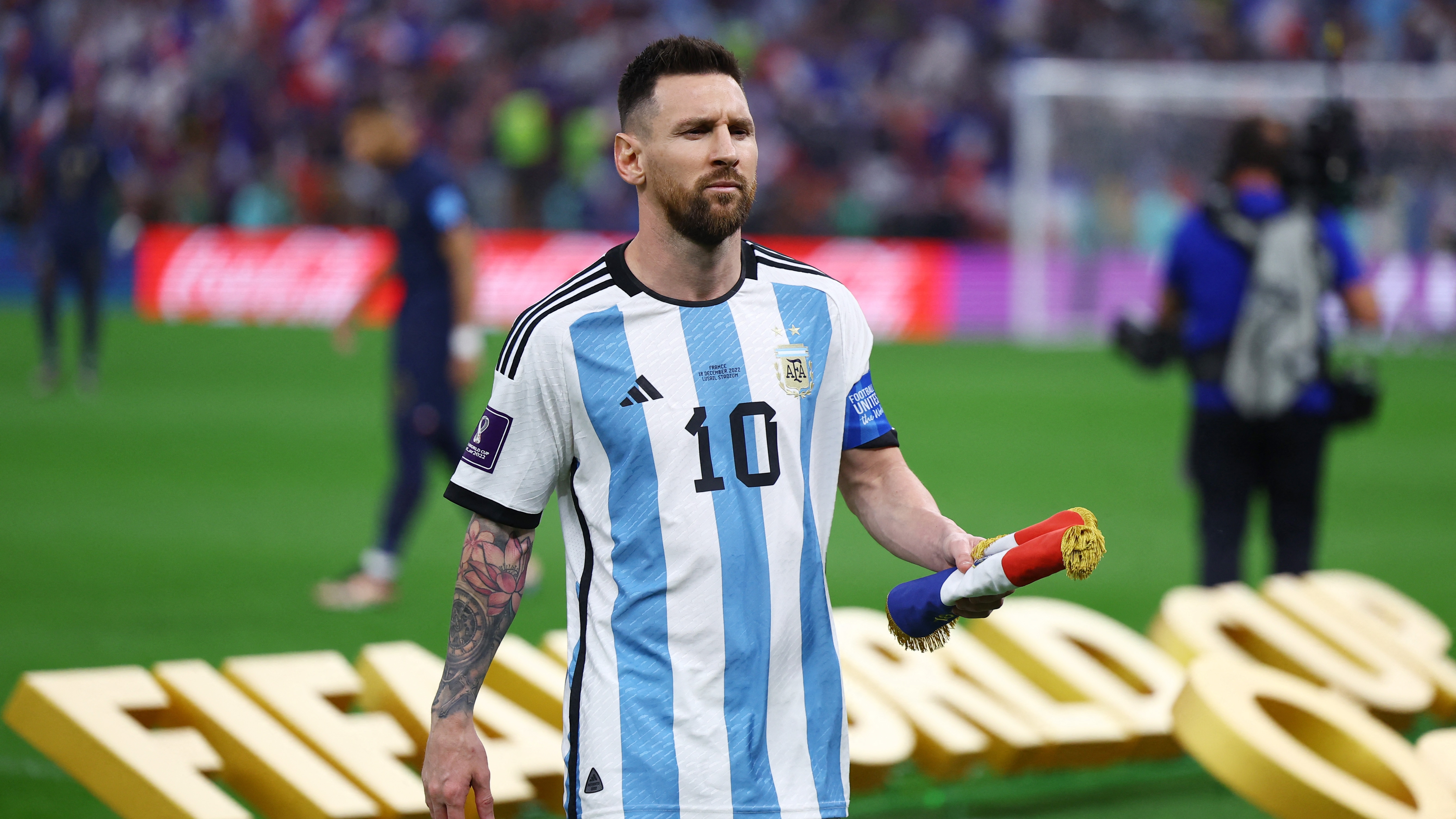 Soccer Football - FIFA World Cup Qatar 2022 - Final - Argentina v France - Lusail Stadium, Lusail, Qatar - December 18, 2022 Argentina's Lionel Messi before the match REUTERS/Kai Pfaffenbach