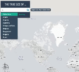 Página web muestra el verdadero tamaño de los países con respecto a otros en el mundo. (The True Size Of)