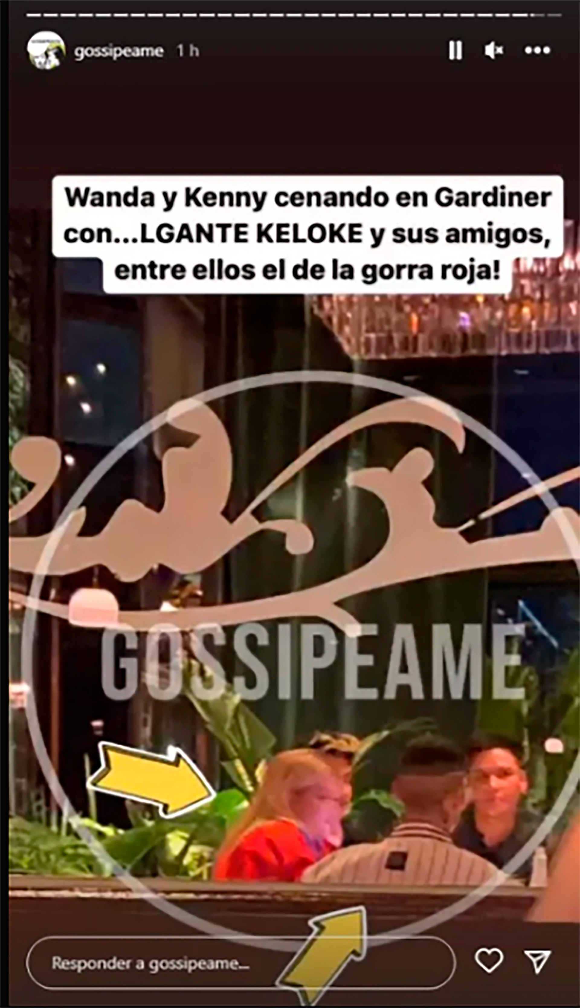Una cuenta de Instagram expuso el encuentro entre Wanda Nara y L-Gante en un restaurant porteño (Foto: Instagram)