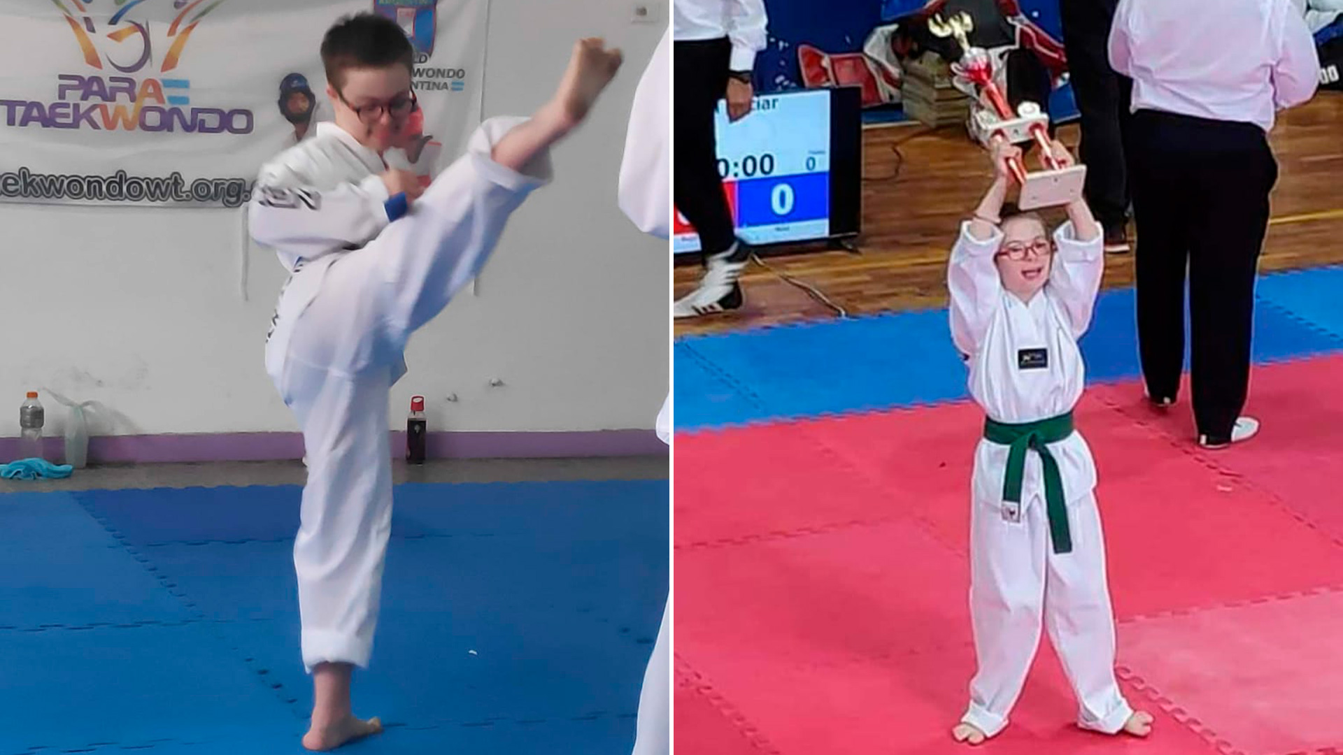 Tiziano practica para Taekwondo y consigue los mejores trofeos