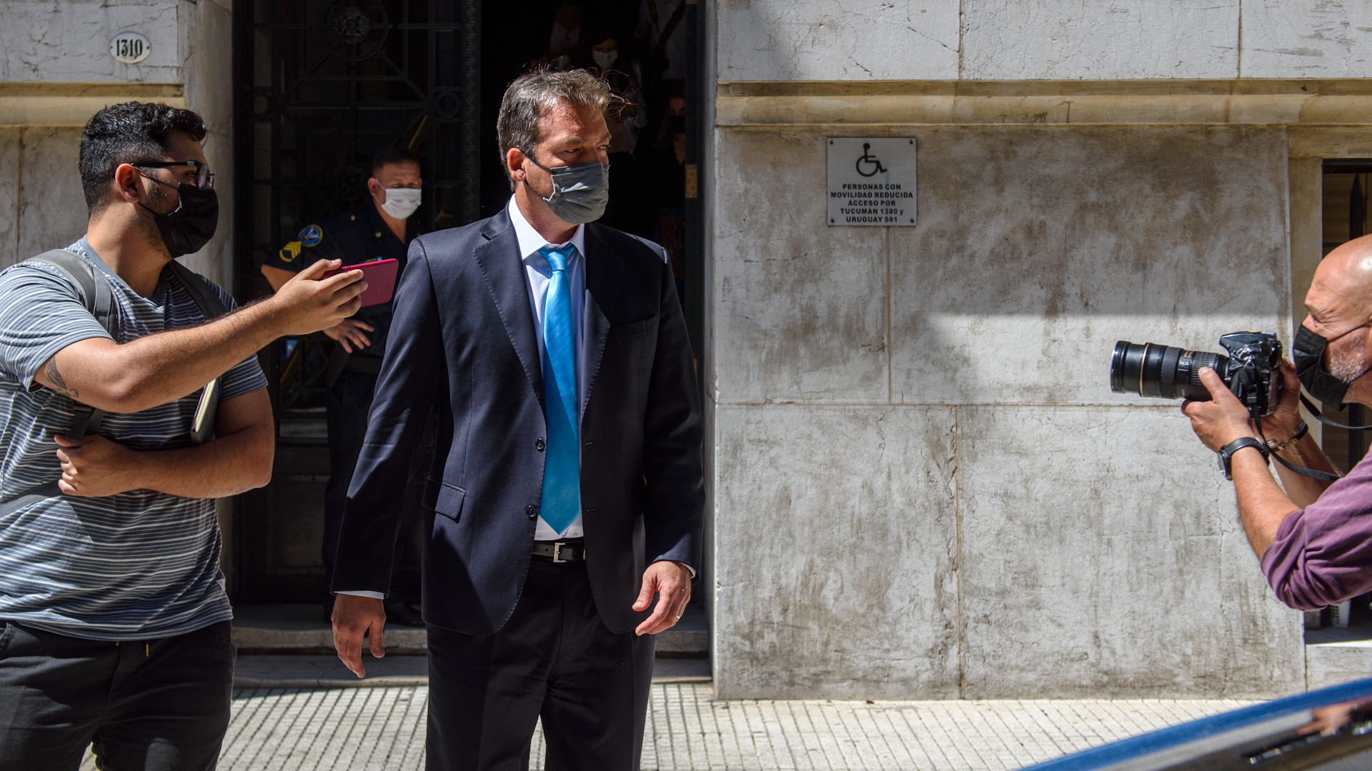 Martín Soria, ministro de Justicia, a la salida de Tribunales. Fue su primera reunión con la Corte