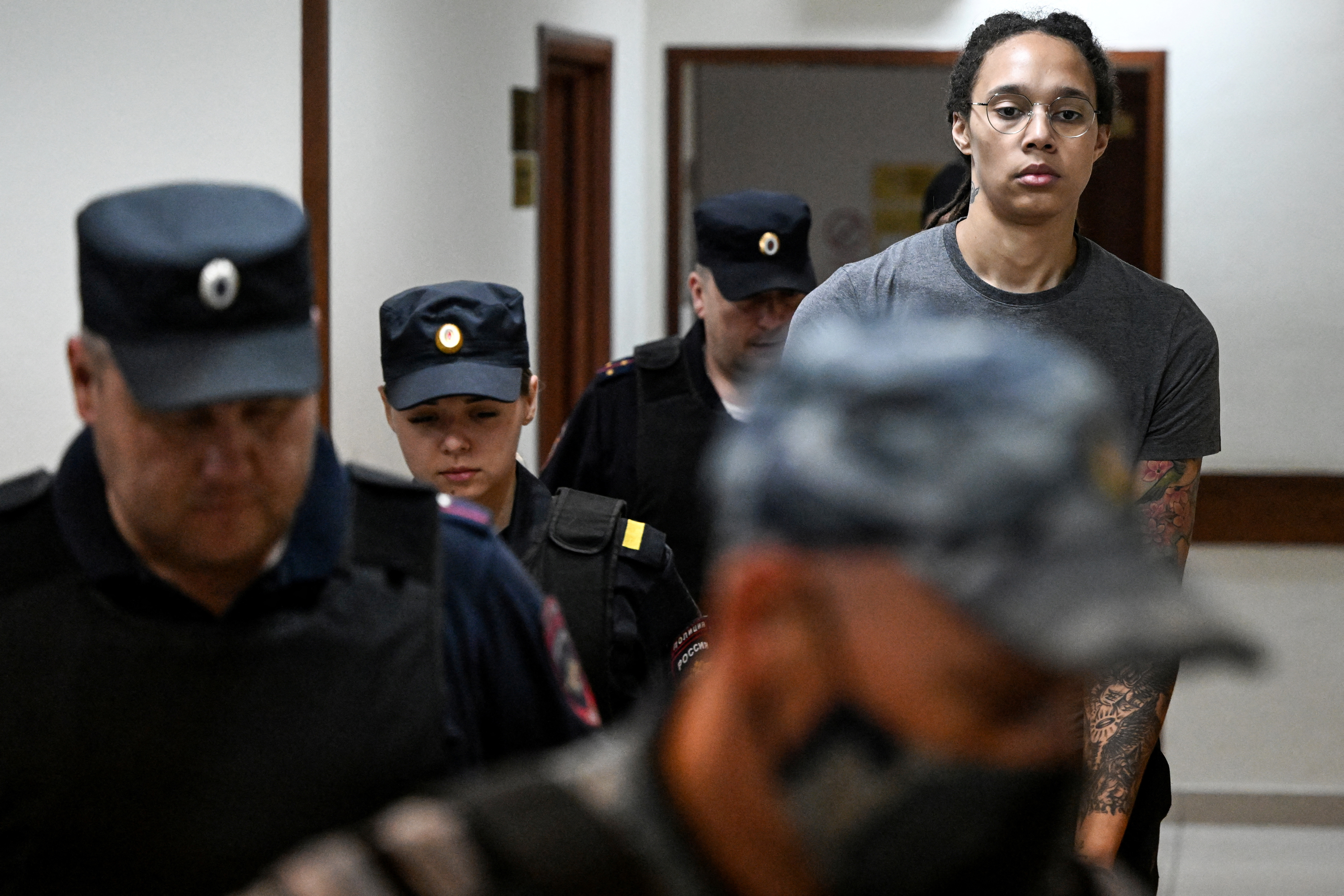 El traslado de Griner a la celda judicial (Reuters)