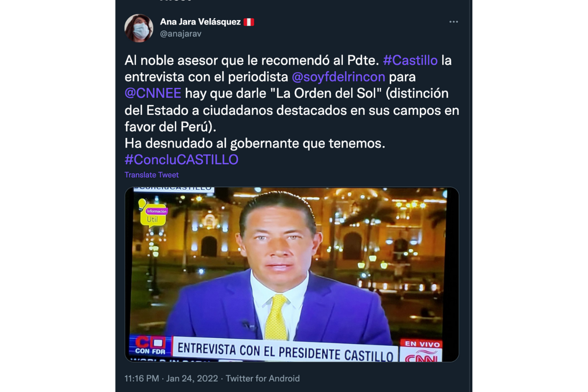 Pedro Castillo en CNN: estas fueron las reacciones en redes sociales