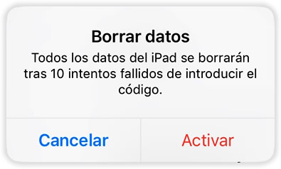 Borrar-Daten auf dem iPhone tras 10 Intentos Fallidos in La Contrasea.  (Foto: Hijos Digitales)
