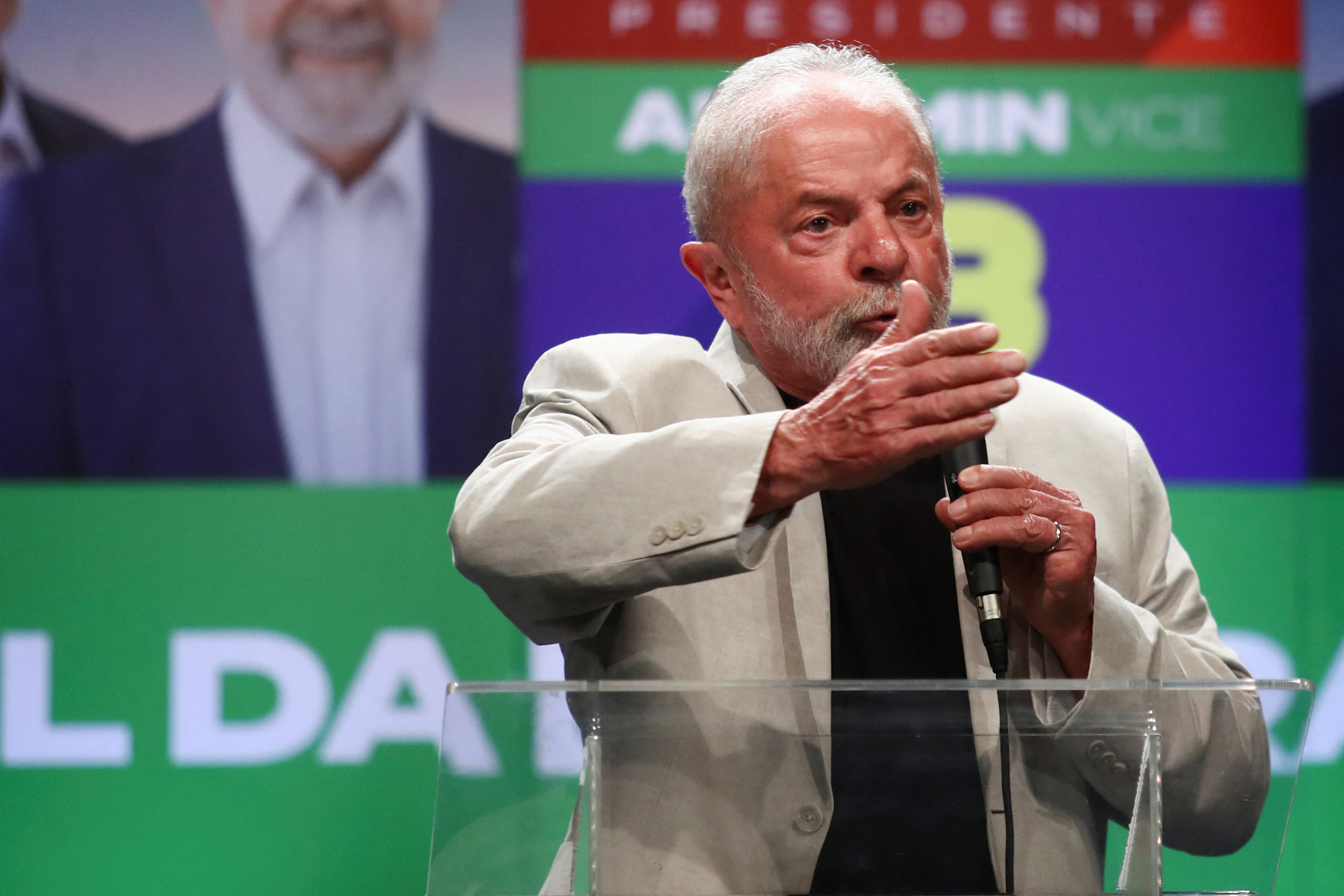 Lula da Silva: 'The second round will be the first opportunity to have a personal debate with Bolsonaro' REUTERS/Carla Carniel
