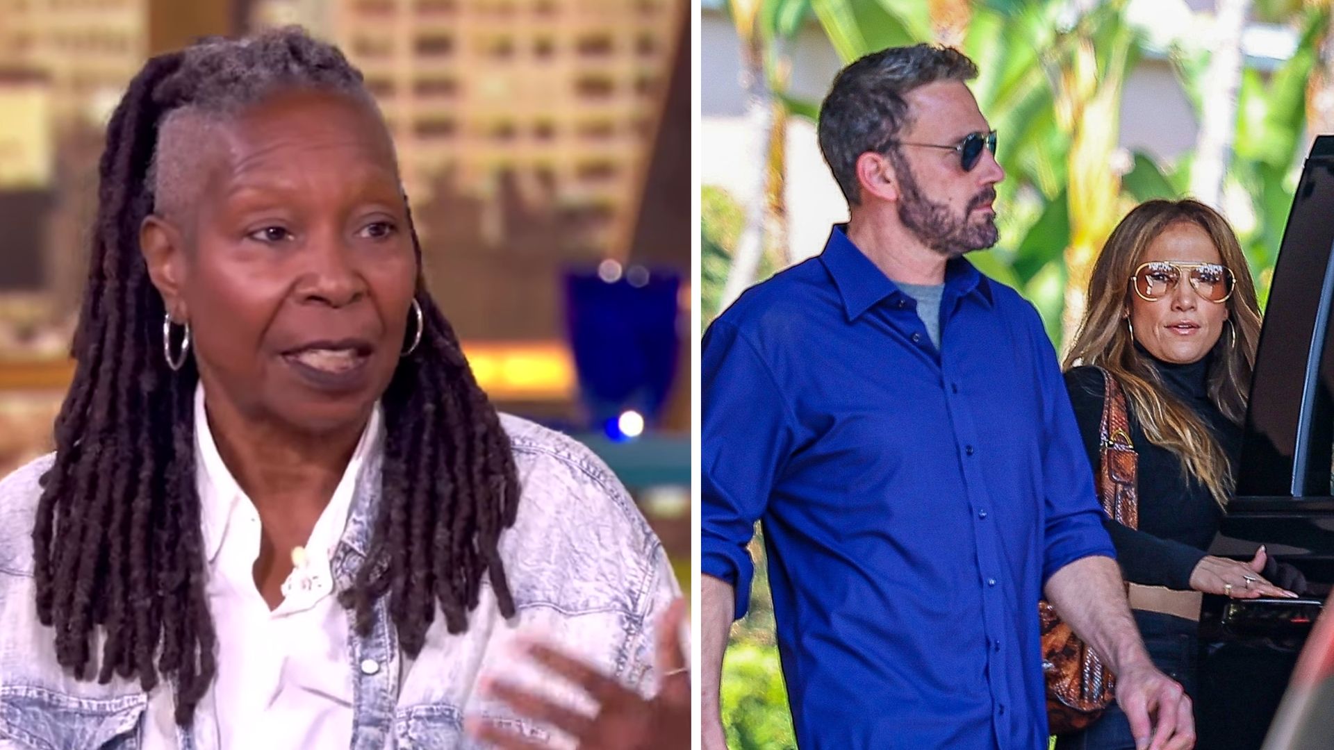 Whoopi Goldberg defendió las muestras de afecto de Ben Affleck y J.Lo mientras negocian su divorcio