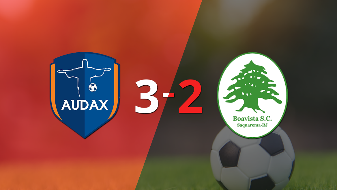 A puro gol, Audax-RJ se quedó con la victoria frente a Boavista por 3 a 2