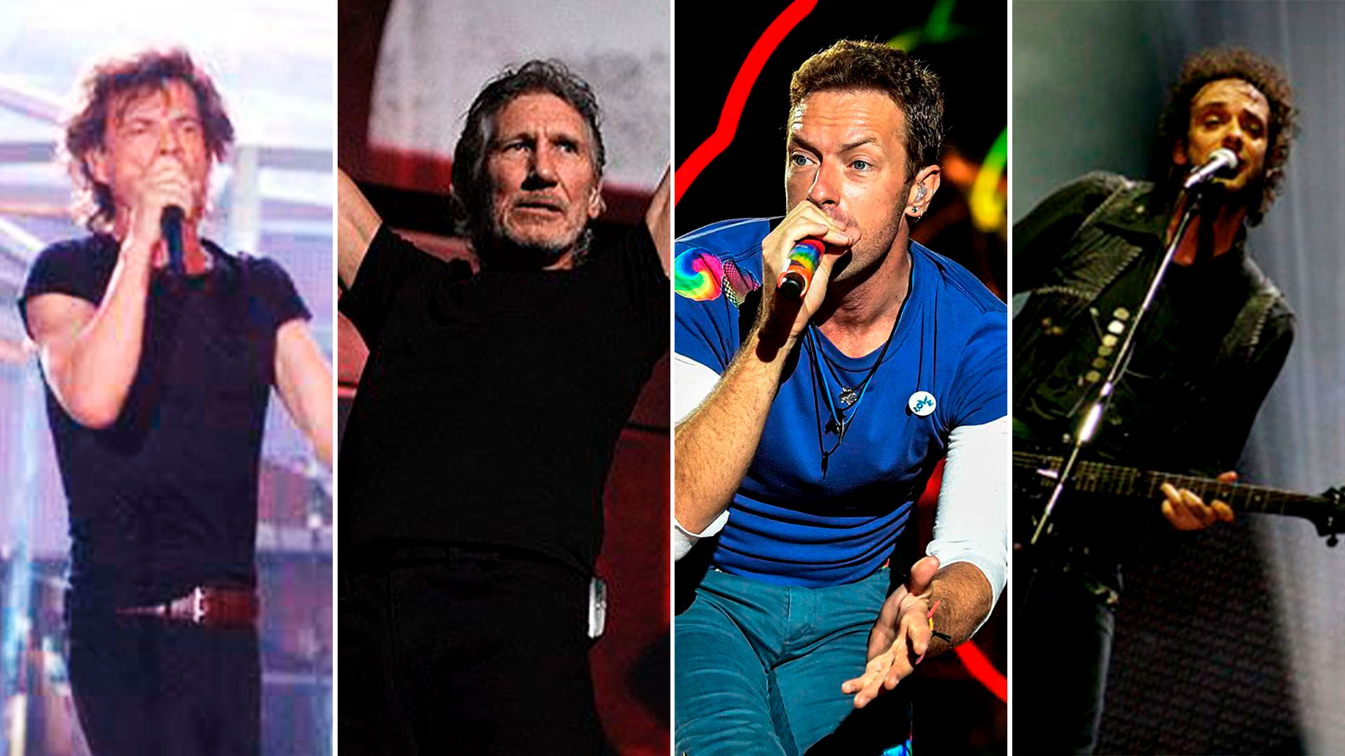 Mick Jagger, Roger Waters, Chris Martin y Gustavo Cerati, cada uno con su récord