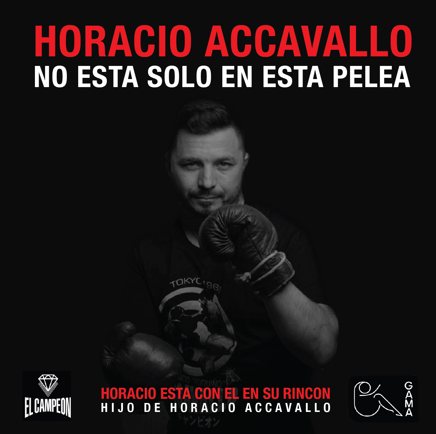 El banner de la campaña liderada por el hijo de Horacio Accavallo junto a Gama ONG
