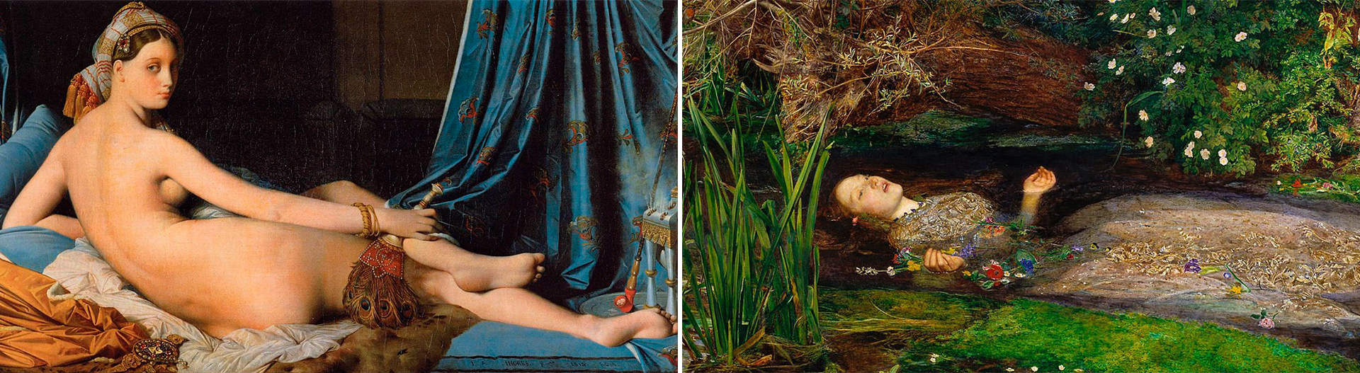 Victorine Meurent, en la "Olimpia" de Manet y Lizzie Siddal en la "Ofelia" de John Everett Millais 