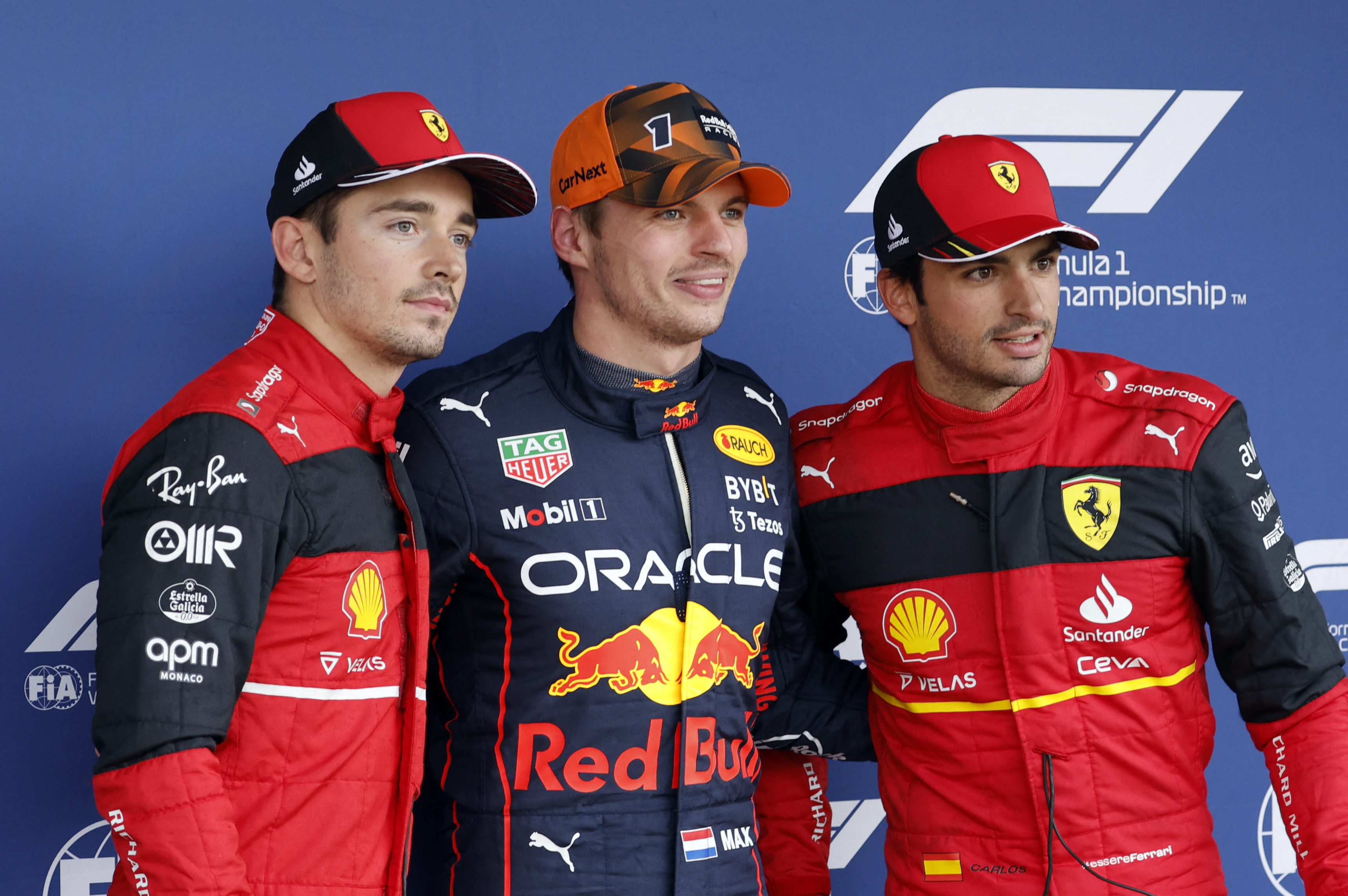 Verstappen achieved pole position ahead of Leclerc and Sainz Jr. (Photo: REUTERS)