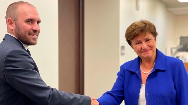 El ministro de Economía, Martín Guzmán, se reúne con la directora gerente del FMI Kristalina Georgieva en Washington, D.C. 