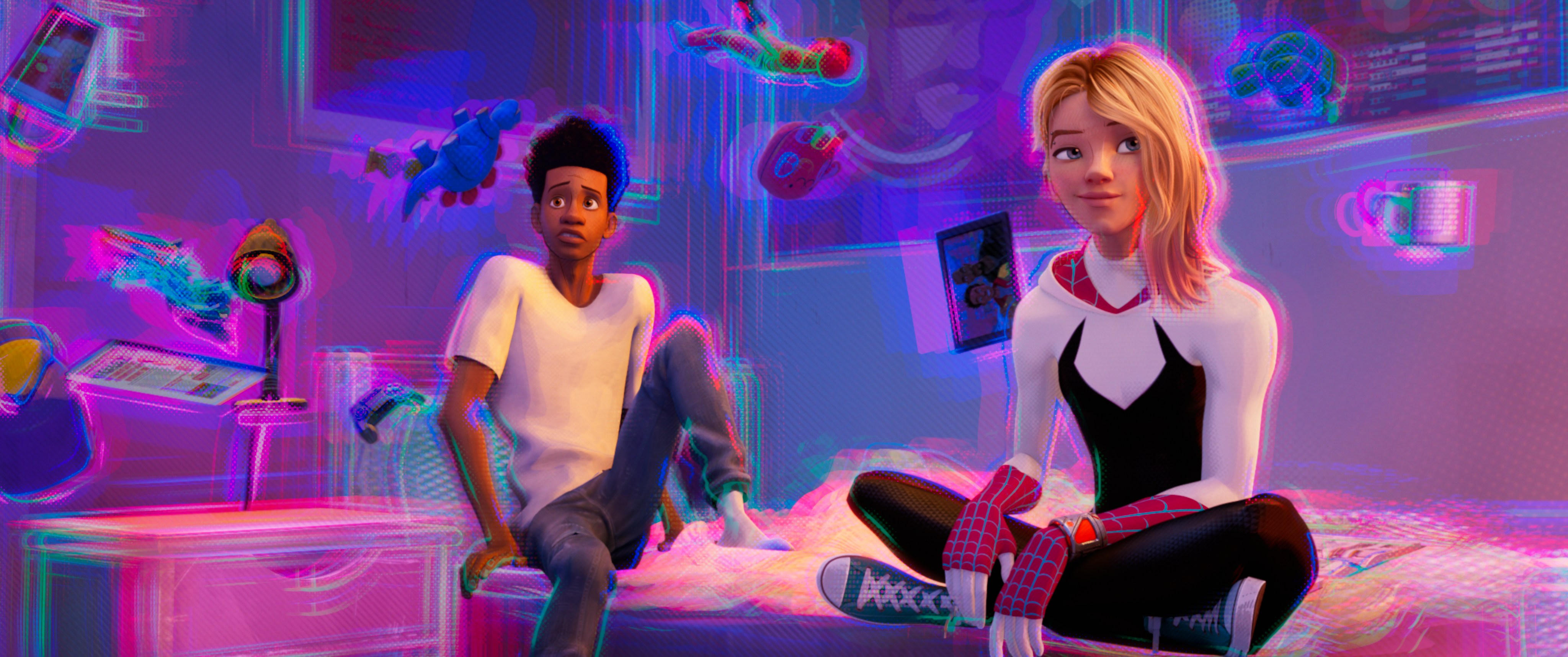 Miles Morales (Shameik Moore) and Gwen Stacy (Hailee Steinfeld) in Spider-Man™: Across the Spider-Verse (Part One).  (Sony Pictures Animation)
