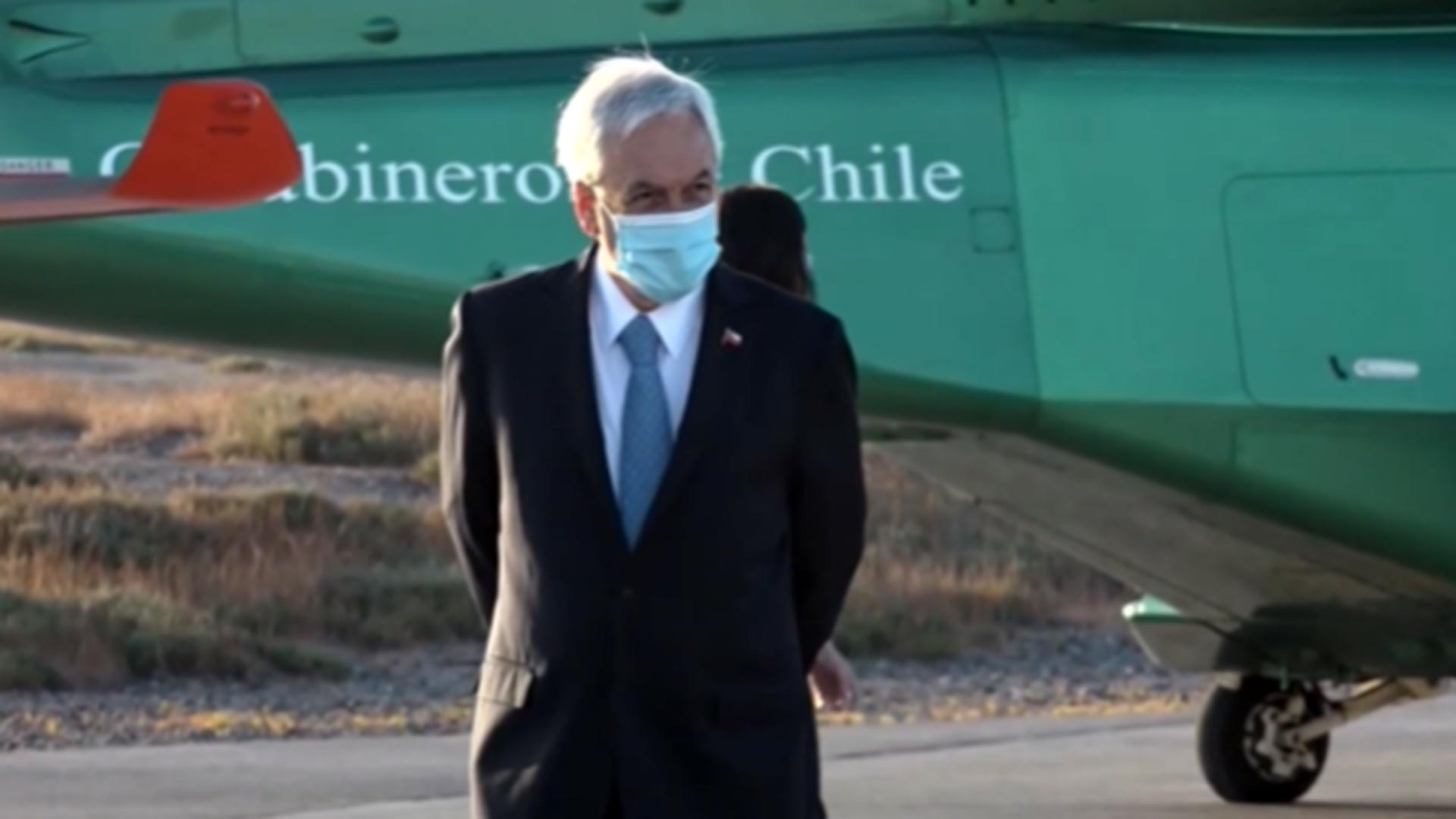 Sebastian Piñera acompañó la llegada de las vacunas
