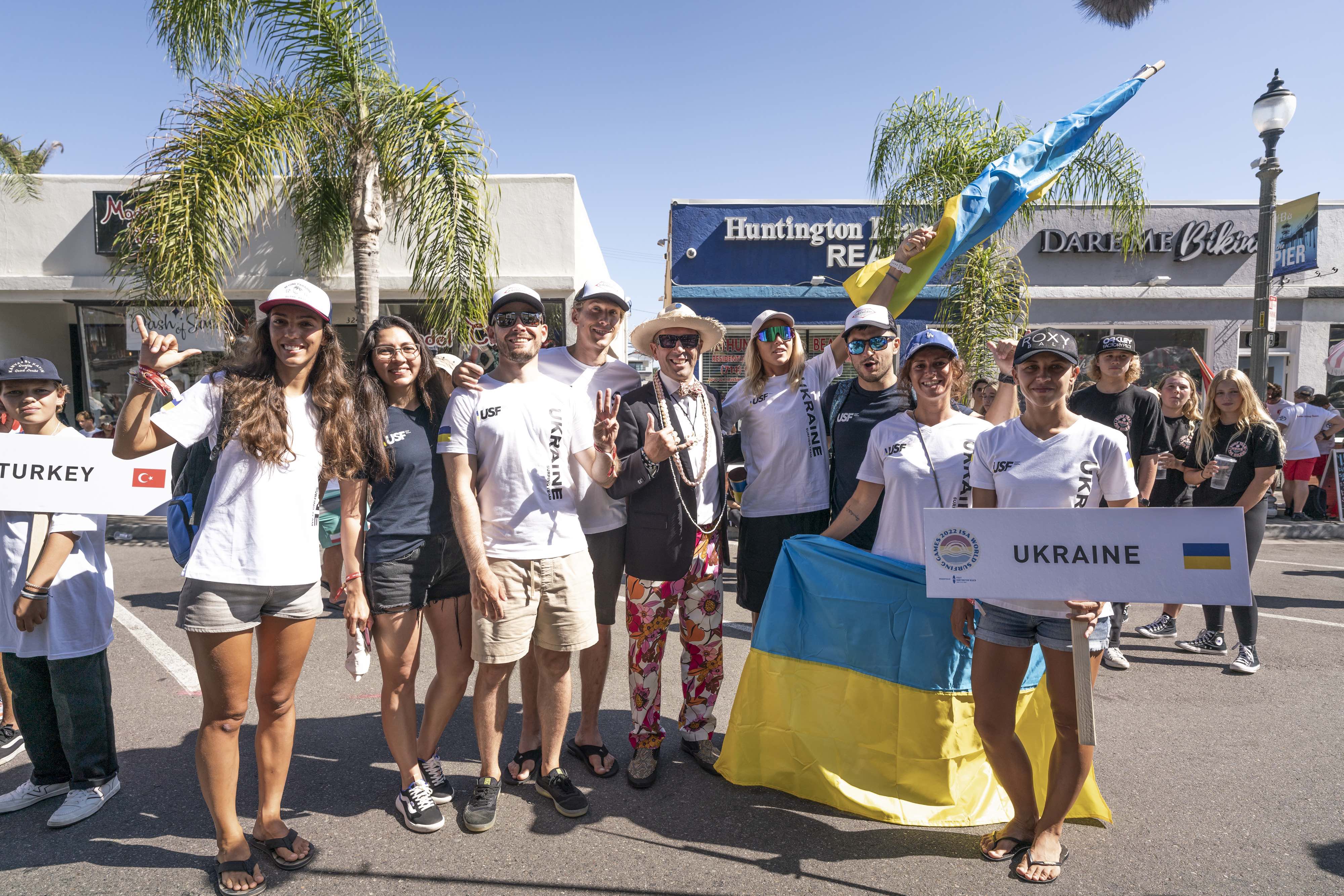 The Ukrainian Surfing Team in Huntington Beach