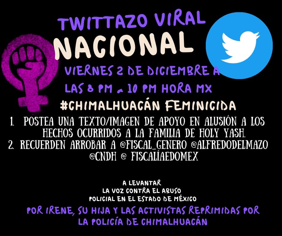Colectivas feministas iniciaron una campaña para viralizar el caso de la menor (Twitter)