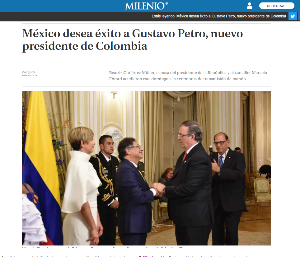 El porta me de medios Milenio, dio a conocer la noticia de la posición del Presidente de Colombia Gustavo Petro 
Foto: Vía milenio.com