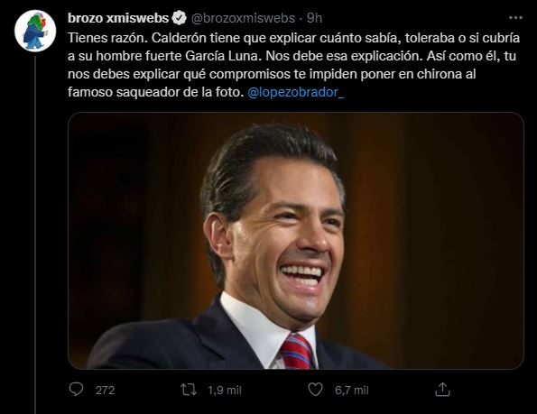 Brozo exigió a AMLO explicar los motivos que le impiden encarcelar a Peña Nieto (Foto: Twitter)