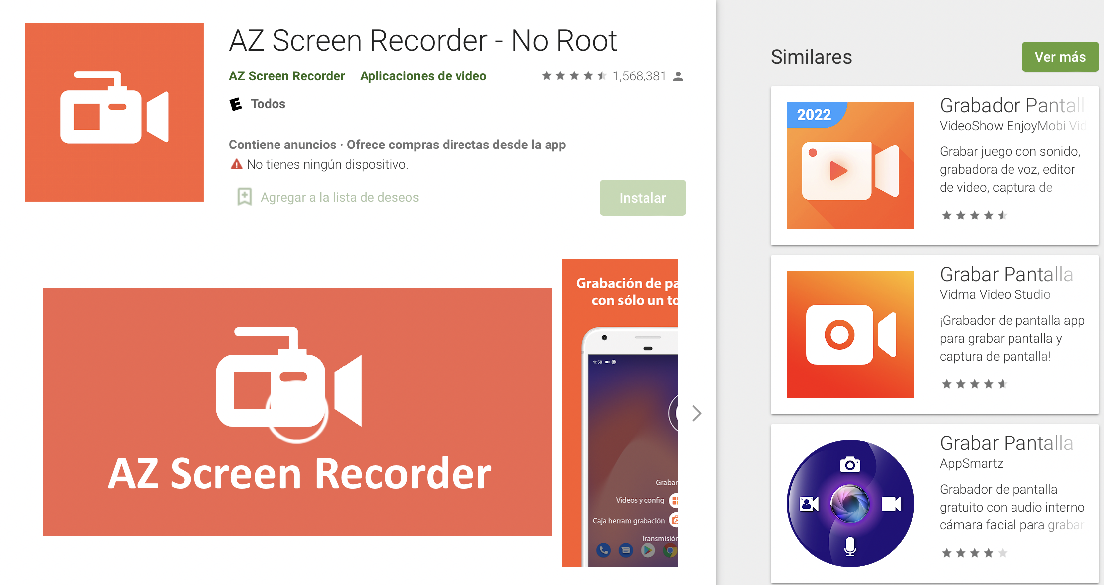 App AZ Screen Recorder. (foto: Google Play Store)