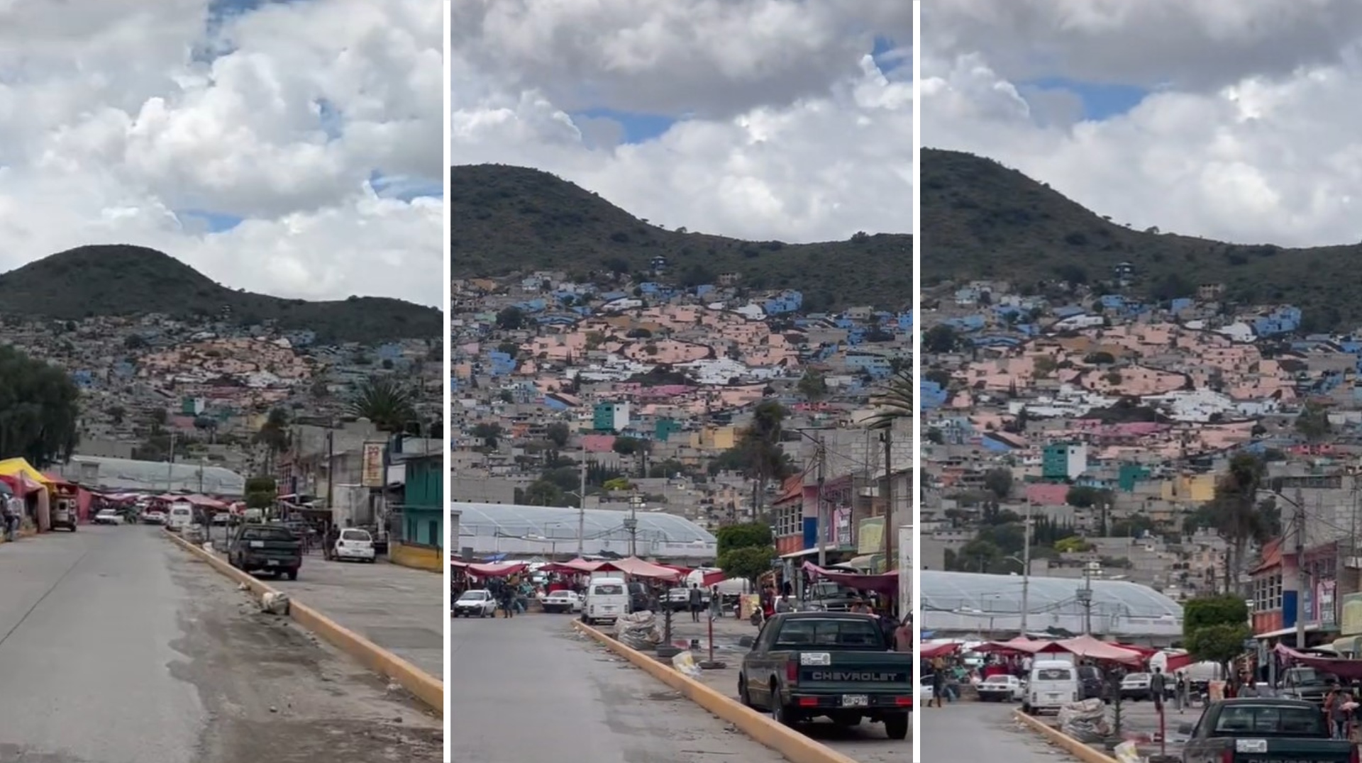 The presence of the face of Dr. Simi on the facades of the houses in Ecatepec caused a sensation among the Tik Tok community.  (Capture: Tik Tok/@frida_rv21)