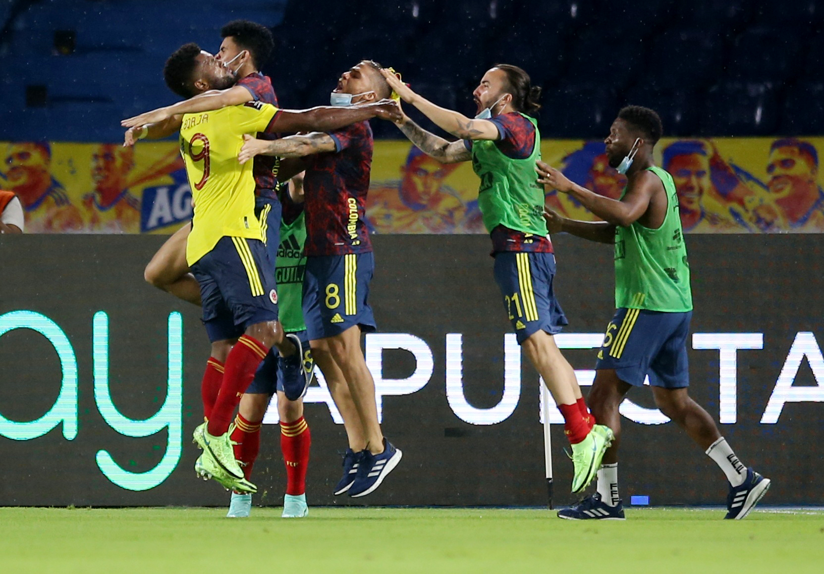 Luis Fernando Muriel y Miguel Ángel Borja marcaron los goles de la selección Colombia. REUTERS/Luisa González