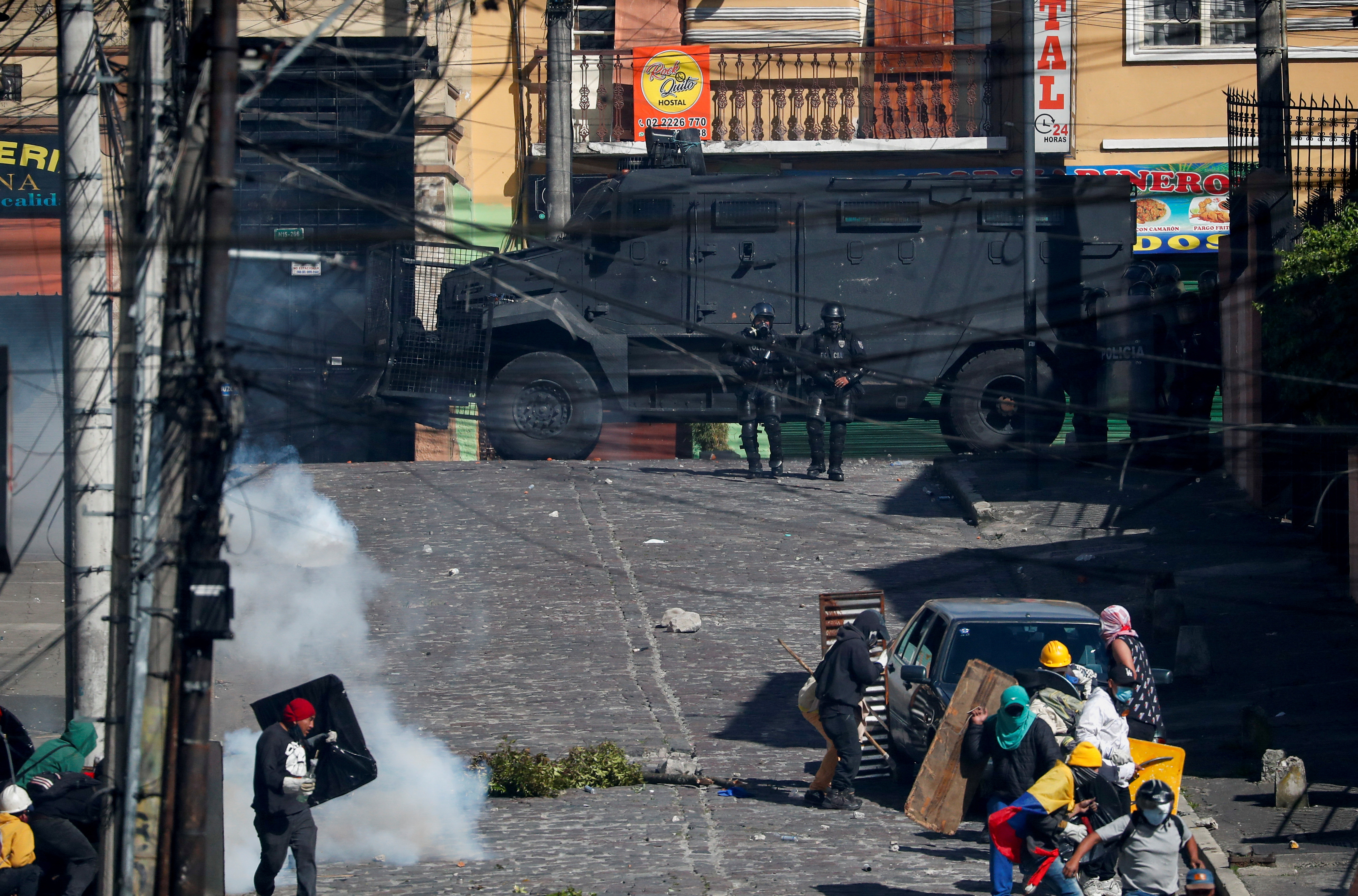 Enfrentamientos entre la policía y los manifestantes en Quito, Ecuador REUTERS/Adriano Machado