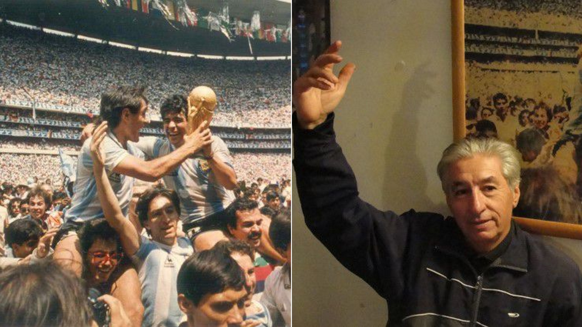 El antes y el después de Gustavo Jorge Ripke, el "jugador fantasma" de la celebración del título en México 1986 (Crédito: Fabio.com.ar)