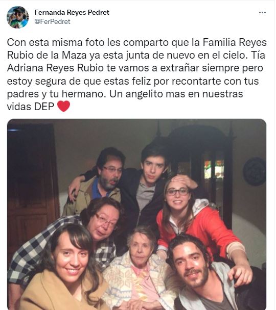 Murió Adriana Reyes, la última hija de María Rubio - Infobae