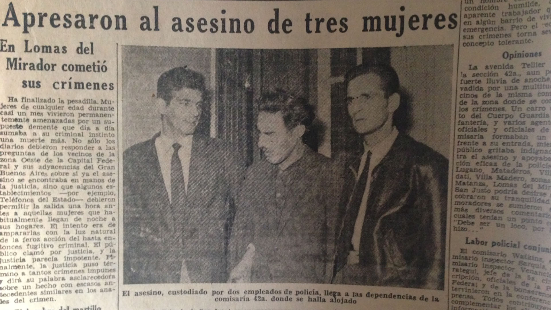 La preocupación por los asesinatos de El Loco del Martillo llegó hasta el mismísimo presidente Arturo Illia.