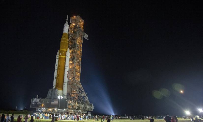 El cohete pasó una prueba clave en el llenado de combustible (Programa Artemis. foto: Ecuasiva)