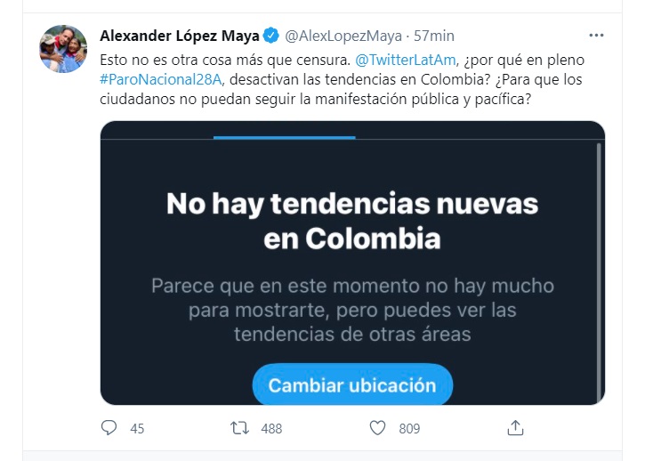 En Medio Del Paro Nacional En Colombia Desaparecen Por Varios Minutos Las Tendencias En Twitter 5654