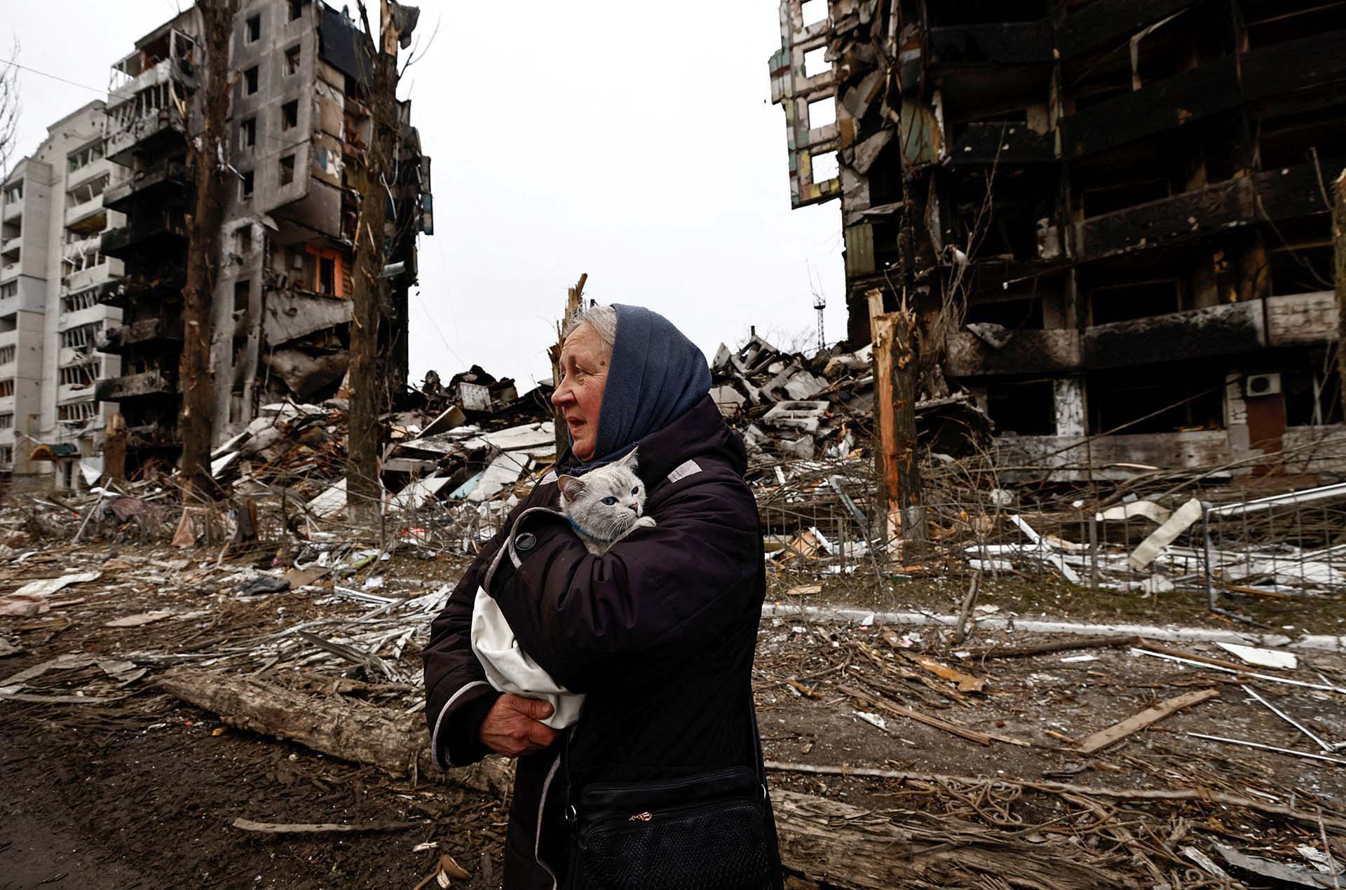 La ciudad de Borodyanka, tras el impacto de la artillería rusa.